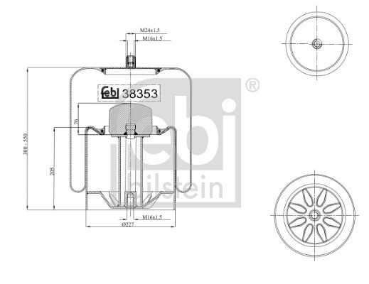 FEBI BILSTEIN Rear Axle, Front Axle Boot, air suspension 38353 buy