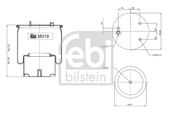 FEBI BILSTEIN 38319 Federbalg, Luftfederung für DAF CF 85 LKW in Original Qualität