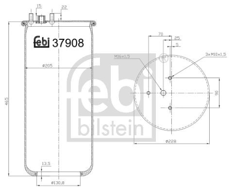 FEBI BILSTEIN 37908 Federbalg, Luftfederung für DAF XF 95 LKW in Original Qualität