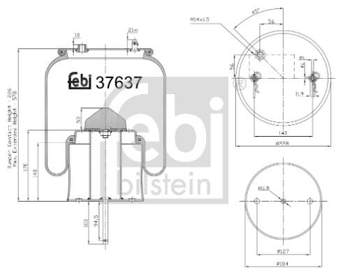 FEBI BILSTEIN Rear Axle Boot, air suspension 37637 buy