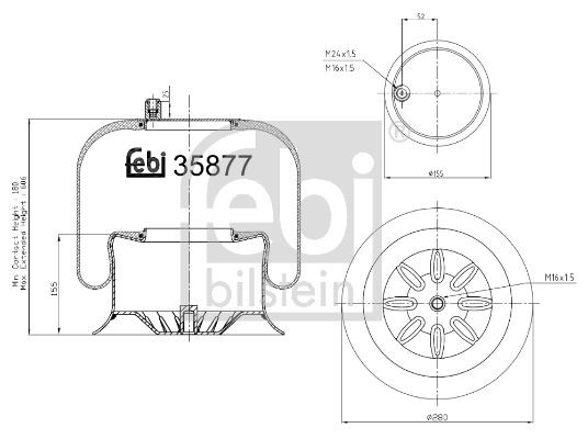 FEBI BILSTEIN Rear Axle both sides Boot, air suspension 35877 buy