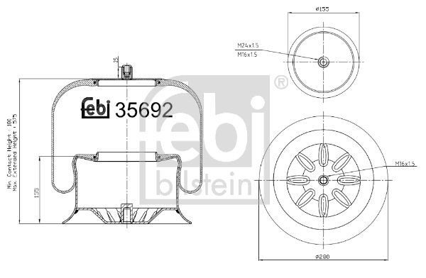 FEBI BILSTEIN 35692 Boot, air suspension Front axle both sides