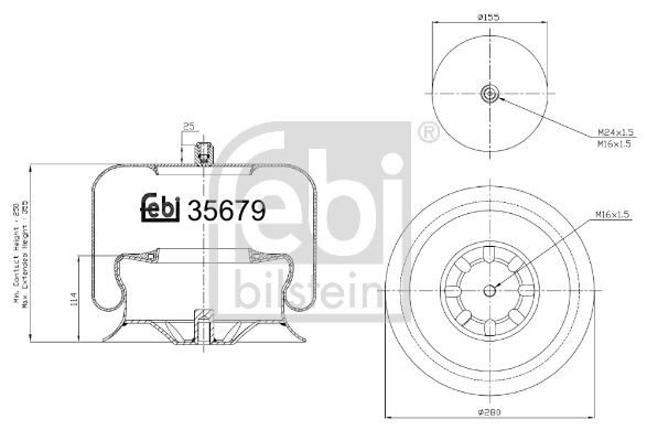 FEBI BILSTEIN 35679 Boot, air suspension Front axle both sides