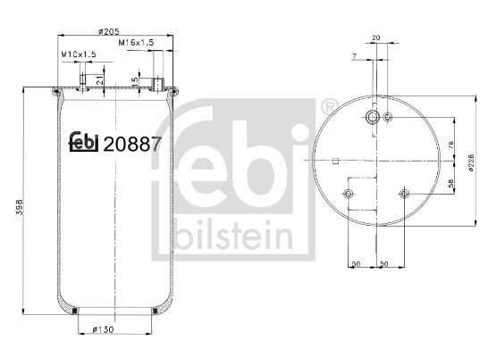 FEBI BILSTEIN 20887 Federbalg, Luftfederung für DAF CF 85 LKW in Original Qualität