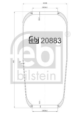 FEBI BILSTEIN 20883 Federbalg, Luftfederung für VOLVO F 16 LKW in Original Qualität