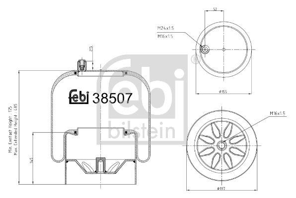 FEBI BILSTEIN Rear Axle both sides Boot, air suspension 38507 buy