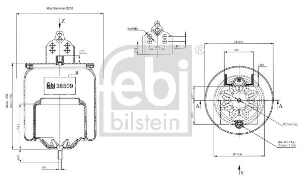 FEBI BILSTEIN Rear Axle both sides Boot, air suspension 38509 buy