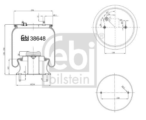 FEBI BILSTEIN Front axle both sides Boot, air suspension 38648 buy
