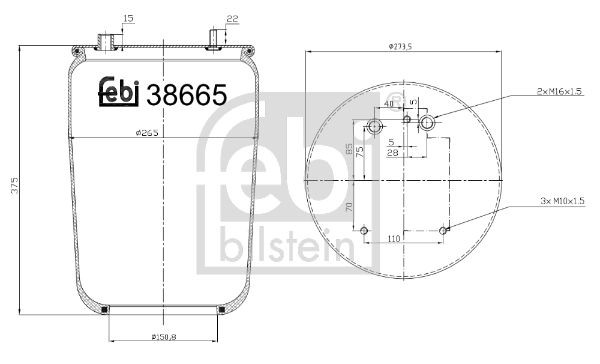 FEBI BILSTEIN 38665 Federbalg, Luftfederung für DAF XF 95 LKW in Original Qualität