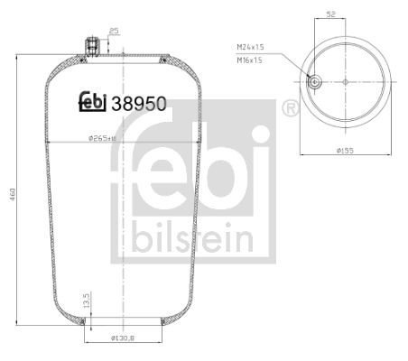 FEBI BILSTEIN 38950 Federbalg, Luftfederung für MERCEDES-BENZ ATEGO 2 LKW in Original Qualität