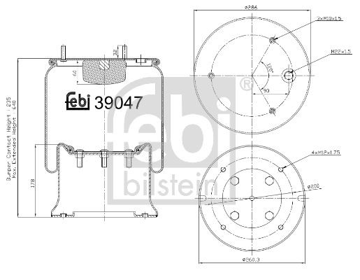 FEBI BILSTEIN 39047 Federbalg, Luftfederung für DAF F 2900 LKW in Original Qualität