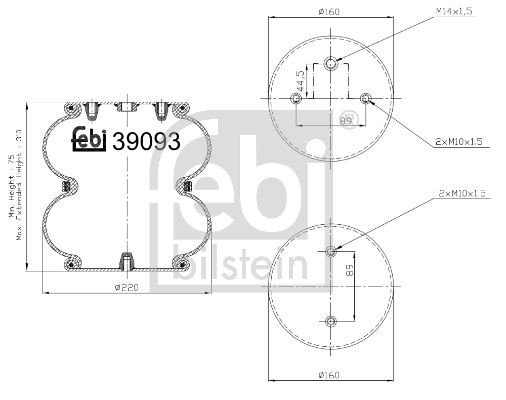FEBI BILSTEIN Rear Axle both sides Boot, air suspension 39093 buy