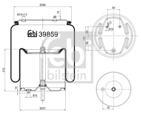 FEBI BILSTEIN 39859 Federbalg, Luftfederung für SCANIA 3 - series LKW in Original Qualität