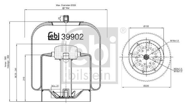 FEBI BILSTEIN Rear Axle Boot, air suspension 39902 buy