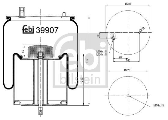 FEBI BILSTEIN 39907 Federbalg, Luftfederung für RENAULT TRUCKS D-Serie LKW in Original Qualität