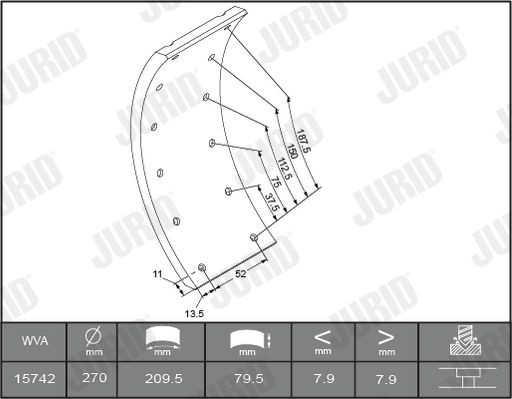 15030 JURID Brake Lining Kit, drum brake 1503015460 buy