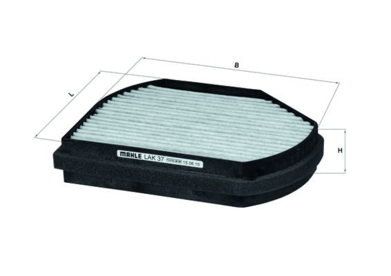LAK 37 KNECHT Pollen filter IVECO Activated Carbon Filter, 205,0 mm x 263 mm x 53,7 mm