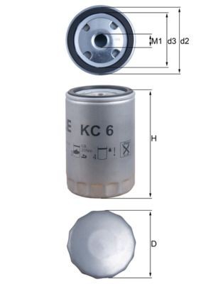 0000000000000000000000 KNECHT Spin-on Filter Height: 117,2mm Inline fuel filter KC 6 buy