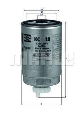 0000000000000000000000 KNECHT Spin-on Filter Height: 160mm Inline fuel filter KC 18 buy
