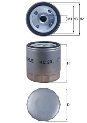 KNECHT KC 20 Fuel filter Spin-on Filter