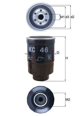 KNECHT KC 46 Fuel filter Spin-on Filter