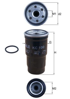 0000000000000000000000 KNECHT Spin-on Filter Height: 123mm Inline fuel filter KC 100D buy