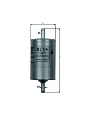 KL 14 KNECHT Fuel filters CHEVROLET In-Line Filter, 8mm, 8,0mm
