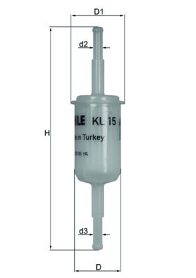 KNECHT KL 15 OF Fuel filter In-Line Filter, 6mm, 6,1mm