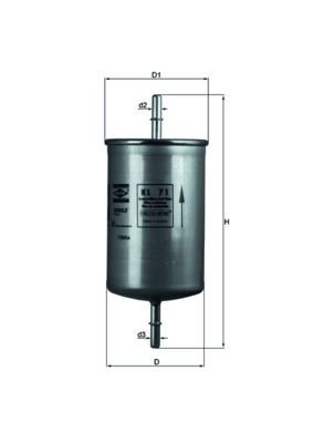 KNECHT KL 71 Fuel filter In-Line Filter, 8mm, 7,9mm