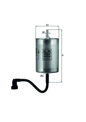 KNECHT KL 80 Fuel filter In-Line Filter, 8mm, 8,0mm