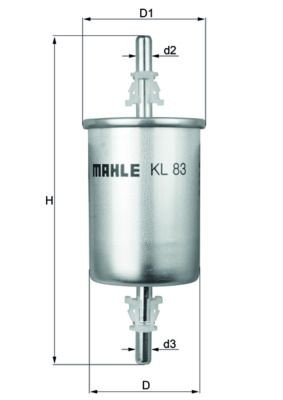 KNECHT KL 83 Fuel filter In-Line Filter, 8mm, 7,9mm