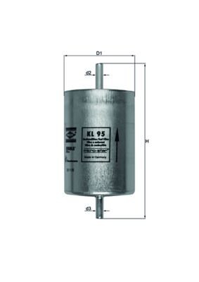 KNECHT KL 95 Fuel filter In-Line Filter, 8mm, 8,0mm