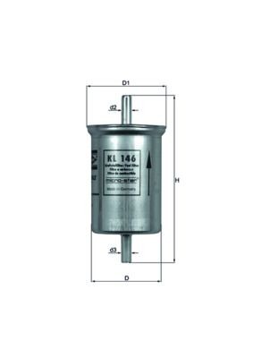 KNECHT KL 146 Fuel filter In-Line Filter, 8mm, 8,0mm