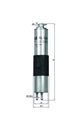 KNECHT KL 149 Fuel filter In-Line Filter, 8mm, 8,0mm