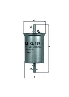 KNECHT KL 165 Fuel filter In-Line Filter, 8mm, 8,0mm