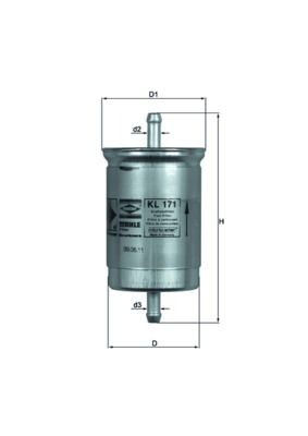 KNECHT KL 171 Fuel filter In-Line Filter, 8mm, 8,0mm
