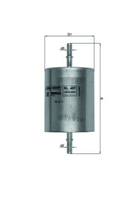 KNECHT KL 409 Fuel filter In-Line Filter, 8mm, 7,9mm