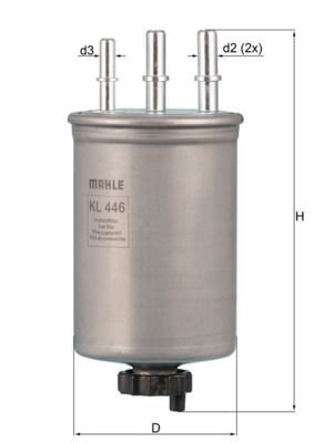 KNECHT KL 446 Fuel filter In-Line Filter, 10mm, 7,9mm
