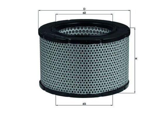 KNECHT LX 190 Air filter 129,0, 129mm, 195,0mm, Filter Insert