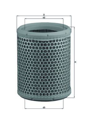 KNECHT LX 384 Air filter 166,0, 166mm, 128,5mm, Filter Insert