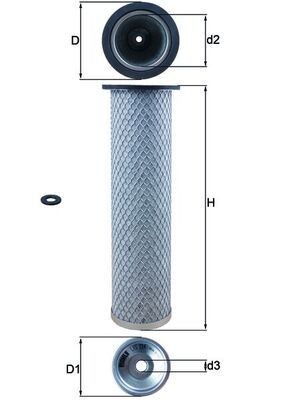 KNECHT LXS 214 Secondary Air Filter 105,0, 85 mm