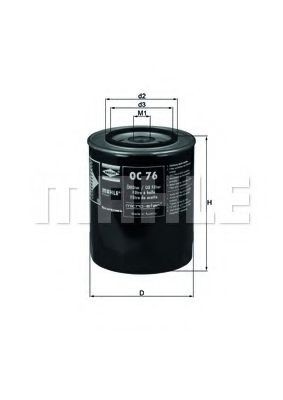 KNECHT OC 76 Oil filter with one anti-return valve, Spin-on Filter