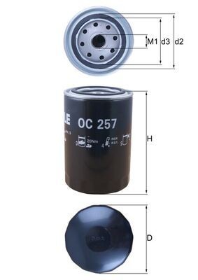 KNECHT OC 257 Oil filter 3/4