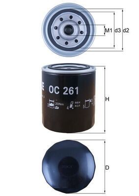 KNECHT OC 261 Oil filter 3/4