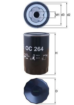 KNECHT OC 264 Oil filter 3/4