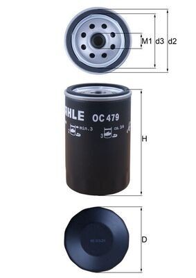 KNECHT OC 479 Oil filter 3/4