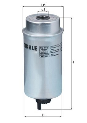 0000000000000000000000 KNECHT Spin-on Filter Height: 198,0mm Inline fuel filter KC 116 buy