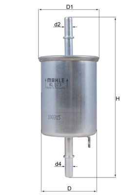 KNECHT KL 573 Fuel filter In-Line Filter, 8mm, 7,9mm