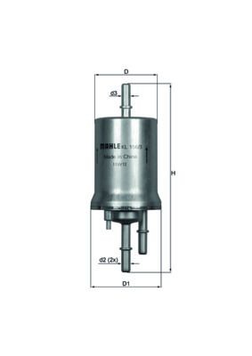 KNECHT KL 156/3 Fuel filter In-Line Filter, 8mm, 7,9mm
