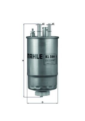KNECHT KL 566 Fuel filter In-Line Filter, 9mm, 7,9mm